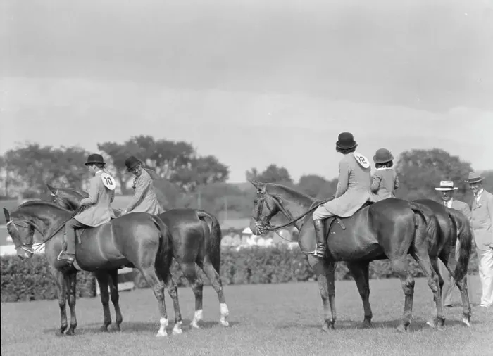Framed Print : East Hampton horse show, 1934. Creator: Arnold Genthe Framed Print : East Hampton horse show, 1934. Creator: Arnold Genthe