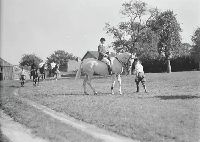 Framed Print : East Hampton horse show, 1936. Creator: Arnold Genthe Framed Print : East Hampton horse show, 1936. Creator: Arnold Genthe