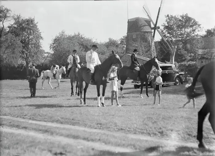 Framed Print : East Hampton horse show, 1936. Creator: Arnold Genthe Framed Print : East Hampton horse show, 1936. Creator: Arnold Genthe
