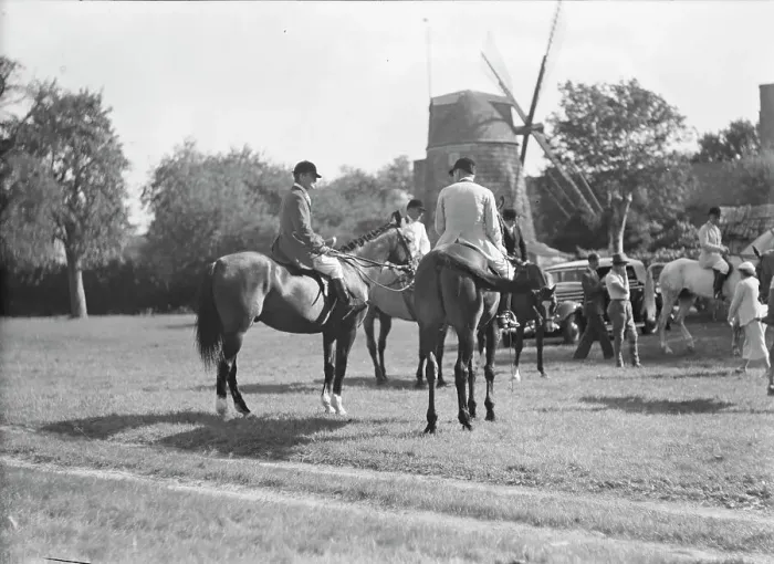 Framed Print : East Hampton horse show, 1936. Creator: Arnold Genthe Framed Print : East Hampton horse show, 1936. Creator: Arnold Genthe