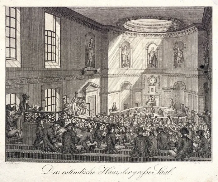 Framed Print : East India House, London, 1808. Artist: Boettger Framed Print : East India House, London, 1808. Artist: Boettger