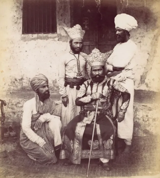 Framed Print : Four East Indian Men, 1870s. Creator: Francis Frith Framed Print : Four East Indian Men, 1870s. Creator: Francis Frith