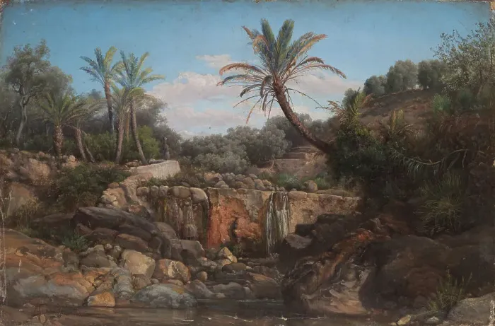 Framed Print : East landscape. Creator: Siemiradzki, Henryk (1843-1902) Framed Print : East landscape. Creator: Siemiradzki, Henryk (1843-1902)