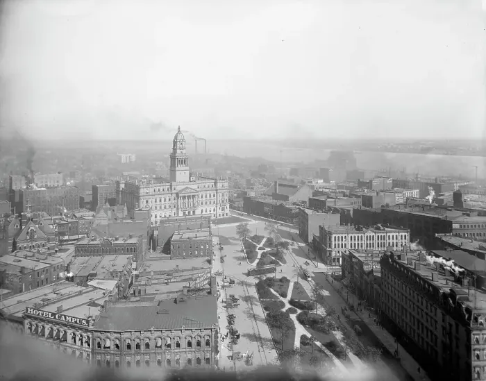 Framed Print : East from Majestic Building, Detroit, Mich. between 1902 and 1910. Creator: Unknown Framed Print : East from Majestic Building, Detroit, Mich. between 1902 and 1910. Creator: Unknown