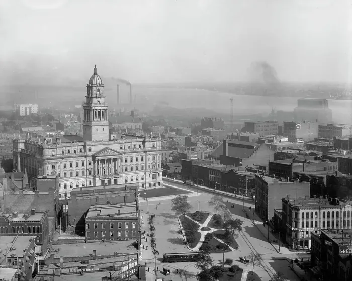 Framed Print : East from Majestic Building, Detroit, Mich. between 1902 and 1910. Creator: Unknown Framed Print : East from Majestic Building, Detroit, Mich. between 1902 and 1910. Creator: Unknown