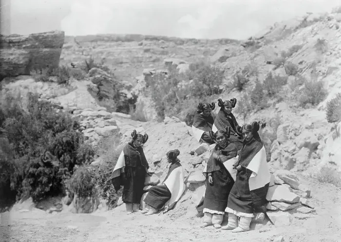 Framed Print : East Mesa girls-Hopi, c1906. Creator: Edward Sheriff Curtis Framed Print : East Mesa girls-Hopi, c1906. Creator: Edward Sheriff Curtis