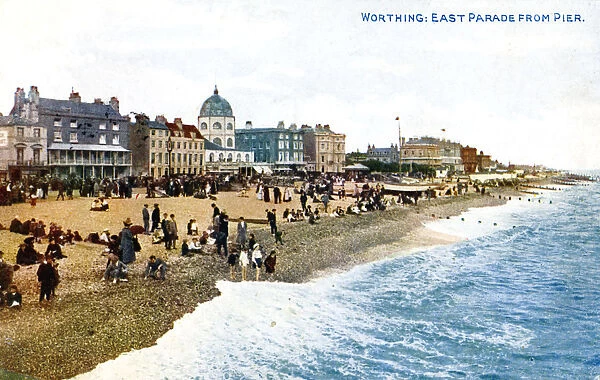 East Parade from the pier, Worthing, Sussex, early 20th century