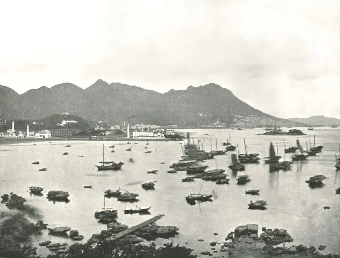 Framed Print : East Point showing Victoria Hills, Hong Kong, 1895. Creator: W &s Ltd Framed Print : East Point showing Victoria Hills, Hong Kong, 1895. Creator: W &s Ltd