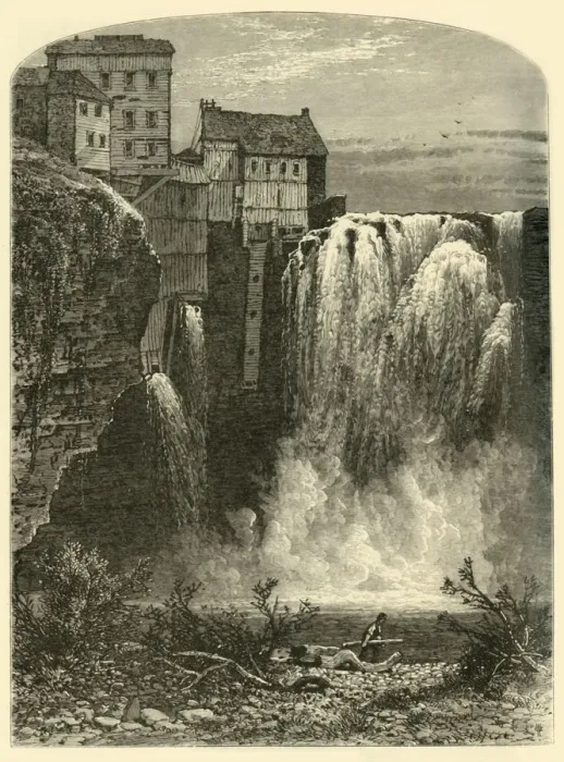 Framed Print : East Side, Upper Falls of the Genesee, 1874. Creator: John Douglas Woodward Framed Print : East Side, Upper Falls of the Genesee, 1874. Creator: John Douglas Woodward