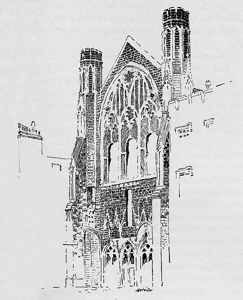 East Front of St. Stephens Chapel as it appeared after the fire of 1834, c1897. Artist: William Patten