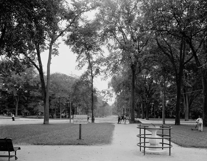 Framed Print : East Street from the park, Pittsfield, Mass. c.between 1910 and 1920. Creator: Unknown Framed Print : East Street from the park, Pittsfield, Mass. c.between 1910 and 1920. Creator: Unknown