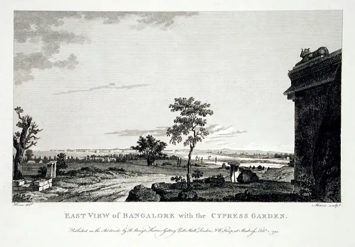 Framed Print : East View of Bangalore with the Cypress Garden, 1794. Creator: Robert Home Framed Print : East View of Bangalore with the Cypress Garden, 1794. Creator: Robert Home
