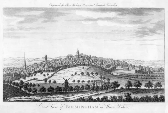 Framed Print : East View of Birmingham in Warwickshire, 1779 Framed Print : East View of Birmingham in Warwickshire, 1779