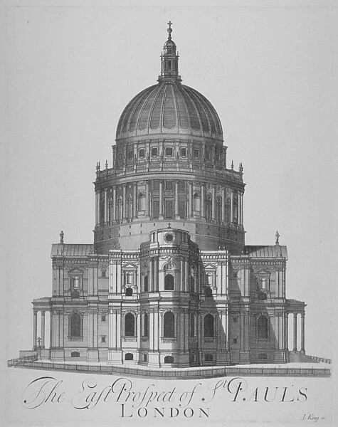 East view of St Pauls Cathedral, City of London, 1720