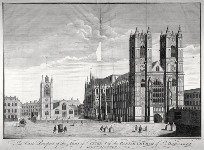 Framed Print : East view of Westminster Abbey and St Margarets Church, London, c1720 Framed Print : East view of Westminster Abbey and St Margarets Church, London, c1720