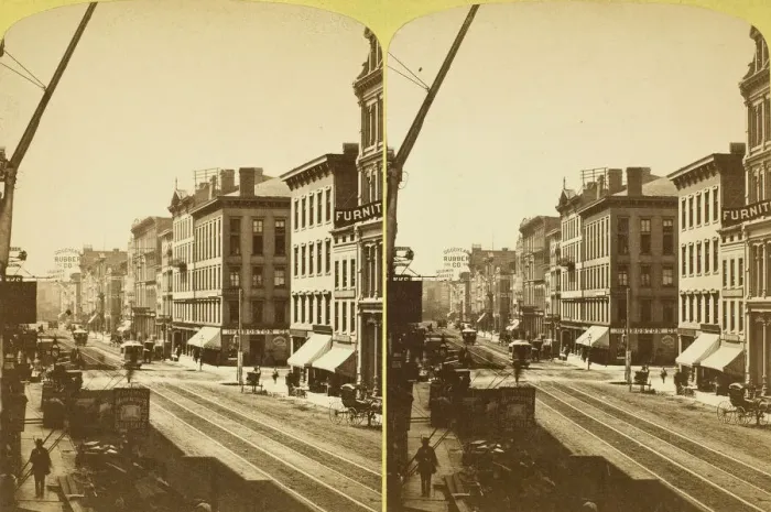 Framed Print : Down East Water St. from the Kirby House, 1880  /  89. Creator: Henry Hamilton Bennett