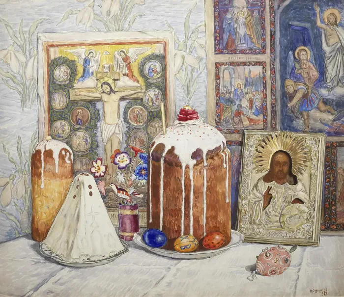 Framed Print : Easter celebration, 1908. Creator: Boris Vasilievich Smirnov Framed Print : Easter celebration, 1908. Creator: Boris Vasilievich Smirnov