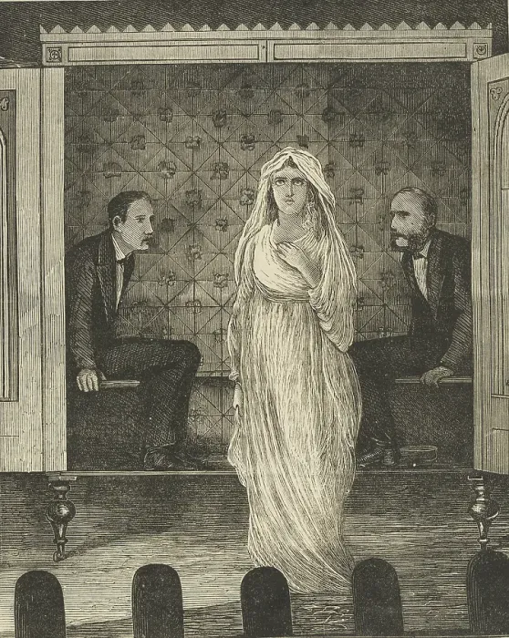 Framed Print : The Easter Holidays: Maskelyne & Cooke's Dark Seance at the Egyptian Hall, 1875. Creator: Unknown. The Easter Holidays: Maskelyne & Cooke's Dark Seance at the Egyptian Hall, 1875. Creator: Unknown Framed Print : The Easter Holidays: Maskelyne & Cooke's Dark Seance at the Egyptian Hall, 1875. Creator: Unknown. The Easter Holidays: Maskelyne & Cooke's Dark Seance at the Egyptian Hall, 1875. Creator: Unknown