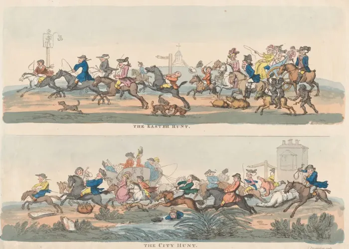 Framed Print : The Easter Hunt and The City Hunt, May 1, 1803. May 1, 1803. Creator: Thomas Rowlandson Framed Print : The Easter Hunt and The City Hunt, May 1, 1803. May 1, 1803. Creator: Thomas Rowlandson