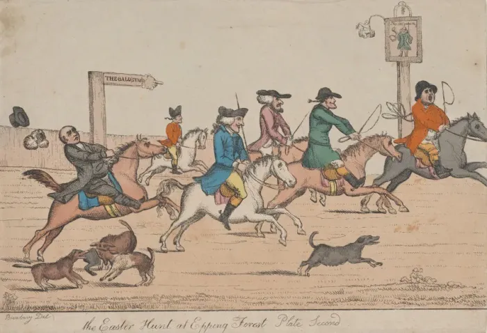 Framed Print : The Easter Hunt at Epping Forest, Plate Second, ca. 1810. Creator: Unknown Framed Print : The Easter Hunt at Epping Forest, Plate Second, ca. 1810. Creator: Unknown