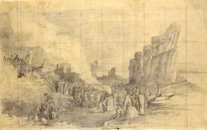 Framed Print : Easter Island, Religious Festival, 1872. Artist: Louis Marie Julien Viaud Framed Print : Easter Island, Religious Festival, 1872. Artist: Louis Marie Julien Viaud
