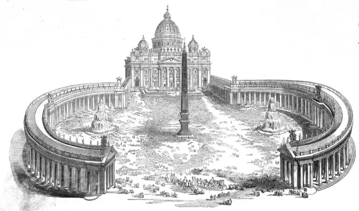 Framed Print : Easter Sunday - the Pope blessing the people from the portico of St Peter s, 1844 Framed Print : Easter Sunday - the Pope blessing the people from the portico of St Peter s, 1844