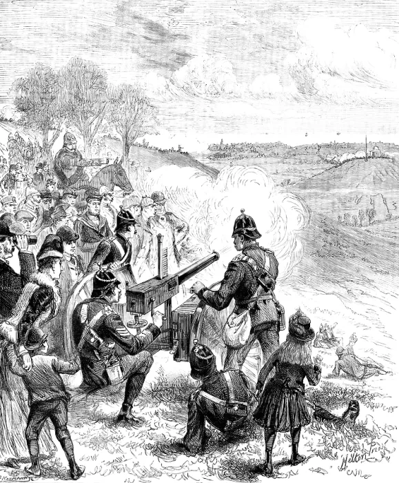 Framed Print : The Easter Volunteer Manoeuvres: defeat of the Invading Force at Summerhouse Hill, Folkestone, 1890. Creator: P Naumann Framed Print : The Easter Volunteer Manoeuvres: defeat of the Invading Force at Summerhouse Hill, Folkestone, 1890. Creator: P Naumann