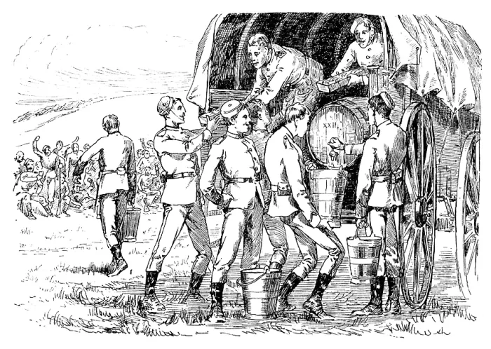 Framed Print : The Easter Volunteer Manoeuvres: utility of our transport service on a hot field day, 1890. Creator: Unknown Framed Print : The Easter Volunteer Manoeuvres: utility of our transport service on a hot field day, 1890. Creator: Unknown