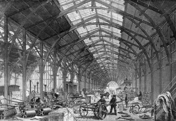 Framed Print : The Eastern Annexe of the International Exhibition Building containing agricultural implements, 1862 Creator: Unknown Framed Print : The Eastern Annexe of the International Exhibition Building containing agricultural implements, 1862 Creator: Unknown