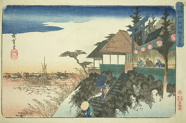 Eastern Ascent to the Kanda Myojin Shrine (Kanda Myojin higashizaka), from the series... c.1832 / 38. Creator: Ando Hiroshige