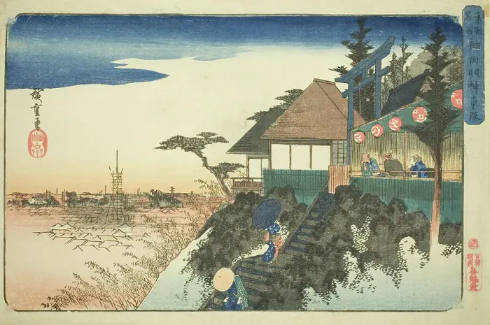 Framed Print : Eastern Ascent to the Kanda Myojin Shrine (Kanda Myojin higashizaka), from the series... c.1832 / 38. Creator: Ando Hiroshige Framed Print : Eastern Ascent to the Kanda Myojin Shrine (Kanda Myojin higashizaka), from the series... c.1832 / 38. Creator: Ando Hiroshige