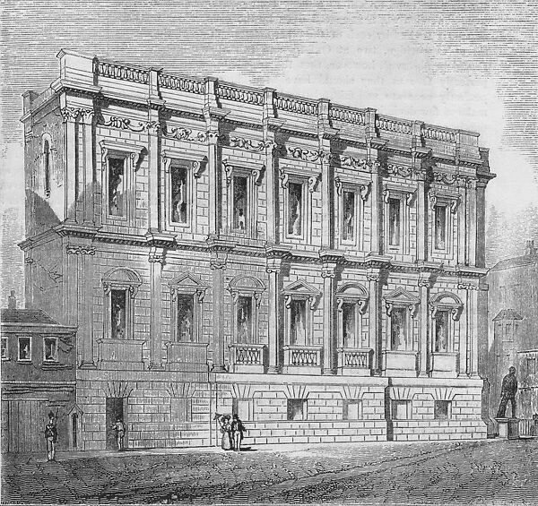 Eastern Front of the Banqueting room, Whitehall, 1835, (1845). Artist: John Jackson
