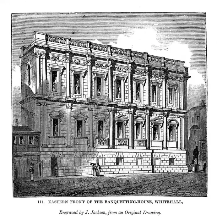 Framed Print : Eastern front of the banquetting house, Whitehall, 1843. Artist: J Jackson Framed Print : Eastern front of the banquetting house, Whitehall, 1843. Artist: J Jackson
