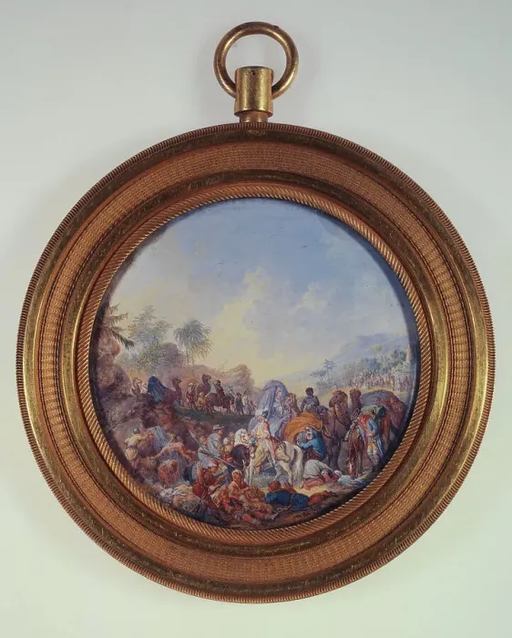 Framed Print : An eastern camp, between 1770 and 1779. Creator: Henri Joseph van Blarenberghe Framed Print : An eastern camp, between 1770 and 1779. Creator: Henri Joseph van Blarenberghe