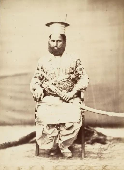 Framed Print : Eastern Man with Beard and Sabre, 1860s. Creator: Unknown Framed Print : Eastern Man with Beard and Sabre, 1860s. Creator: Unknown
