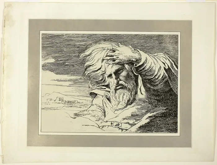 Framed Print : Eastern Patriarch, from the first issue of Specimens of Polyautography, 1803. Creator: James Barry Framed Print : Eastern Patriarch, from the first issue of Specimens of Polyautography, 1803. Creator: James Barry