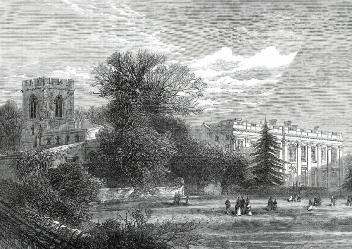 Framed Print : Easton Neston, Northamptonshire, the Hunting-Seat of the Empress of Austria...1876. Creator: Unknown Framed Print : Easton Neston, Northamptonshire, the Hunting-Seat of the Empress of Austria...1876. Creator: Unknown