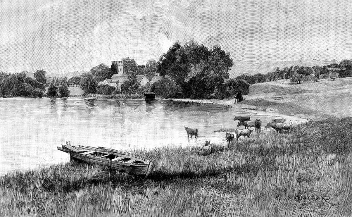 Framed Print : Eastwell Park: the old church and the lake, 1895. Creator: Unknown Framed Print : Eastwell Park: the old church and the lake, 1895. Creator: Unknown