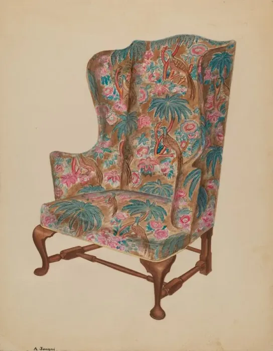 Framed Print : Easy Chair, 1937. Creator: Arthur Johnson Framed Print : Easy Chair, 1937. Creator: Arthur Johnson