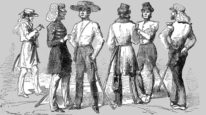 Framed Print : Easy Costume of English Officers at Scutari, 1854. Creator: Unknown Framed Print : Easy Costume of English Officers at Scutari, 1854. Creator: Unknown