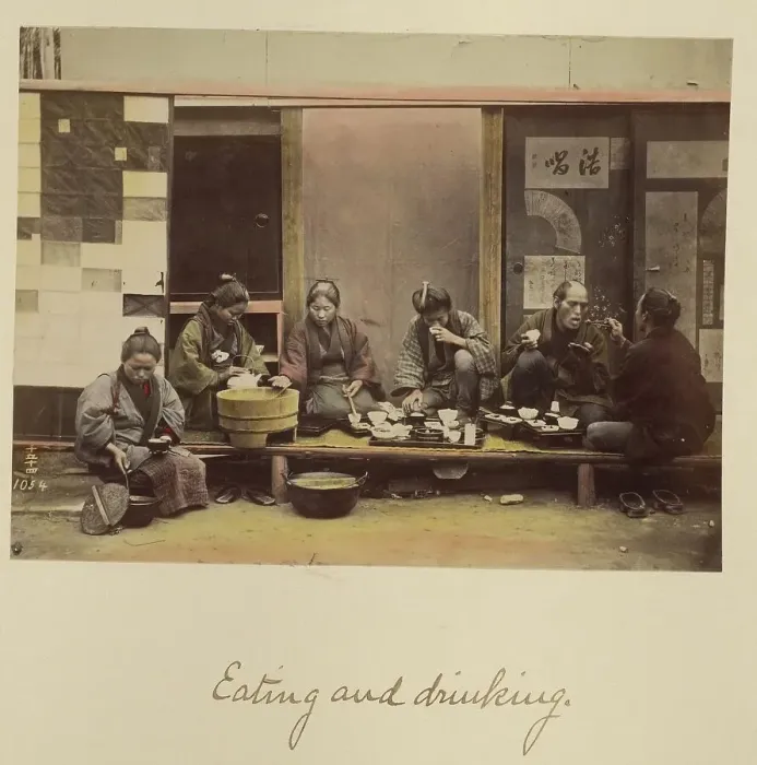 Framed Print : Eating and drinking, about 1873-1883. Creator: Shinichi Suzuki I