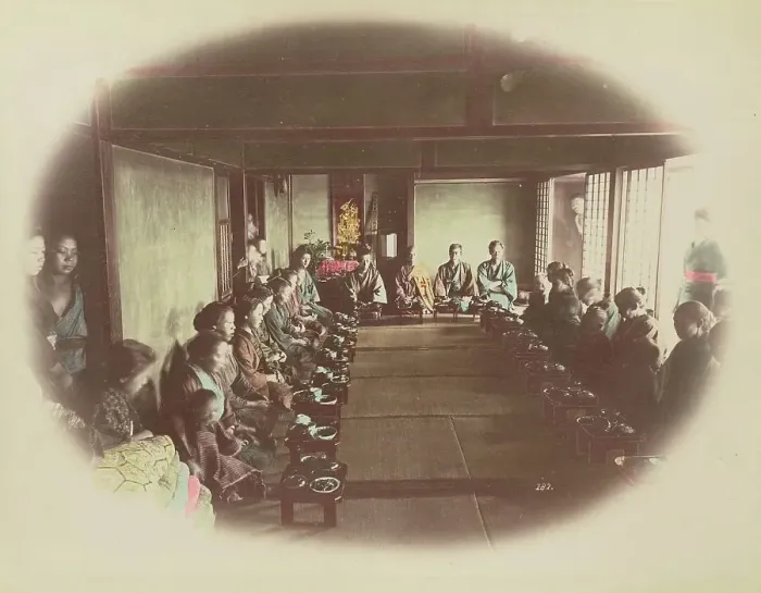 Framed Print : Eating at Home, 1870s-1890s. Creator: Kusakabe Kimbei