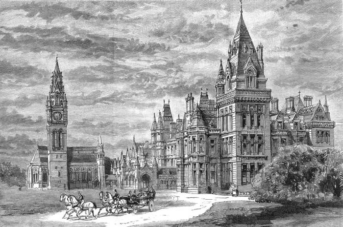 Framed Print : Eaton Hall, Cheshire -The Principal Entrance and Front, 1886. Creator: Unknown Framed Print : Eaton Hall, Cheshire -The Principal Entrance and Front, 1886. Creator: Unknown