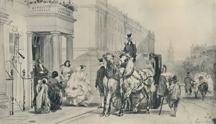 Framed Print : In Eaton Square, 1850, (1920). Artist: Eugene Louis Lami Framed Print : In Eaton Square, 1850, (1920). Artist: Eugene Louis Lami