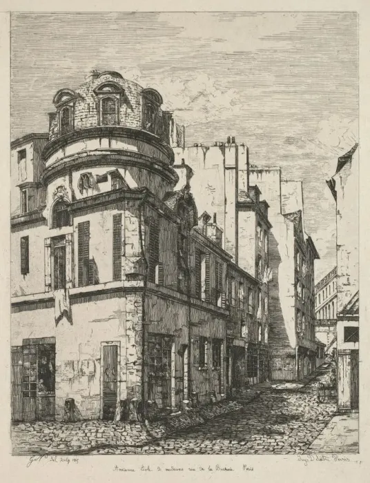 Framed Print : Eaux-Fortes sur le Vieux Paris: Ancienne ecole de medecine rue de la Bucherie