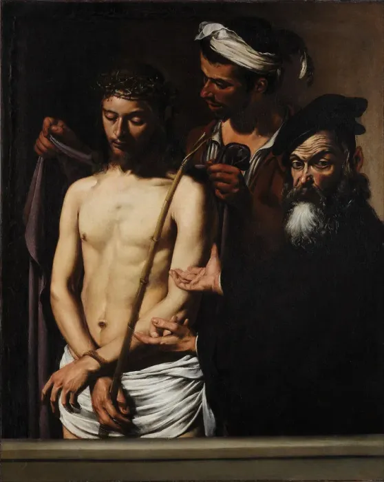 Framed Print : Ecce Homo, c. 1605. Artist: Caravaggio, Michelangelo (1571-1610) Framed Print : Ecce Homo, c. 1605. Artist: Caravaggio, Michelangelo (1571-1610)