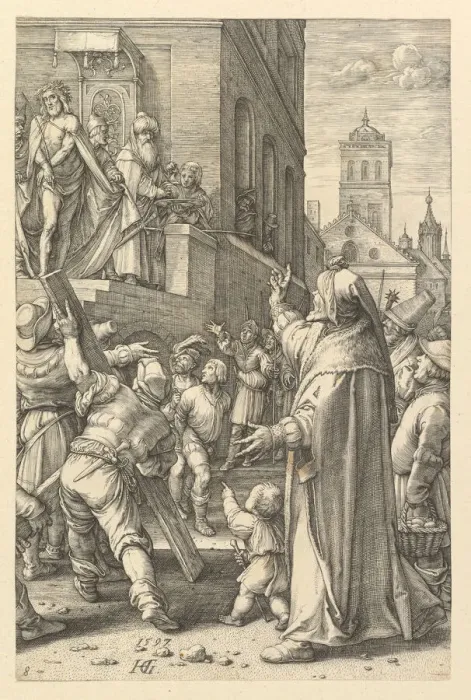 Framed Print : Ecce Homo, from The Passion of Christ, 1597. Creator: Hendrik Goltzius