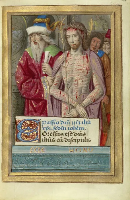 Framed Print : Ecce Homo; Poncher Hours, about 1500. Creator: Jean Pichore Framed Print : Ecce Homo; Poncher Hours, about 1500. Creator: Jean Pichore
