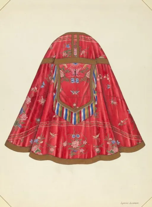 Framed Print : Ecclesiastical Vestment (back view), c. 1940. Creator: Syrena Swanson Framed Print : Ecclesiastical Vestment (back view), c. 1940. Creator: Syrena Swanson