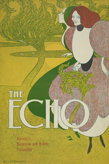 Framed Print : The echo, c1894 - 1896. Creator: William H Bradley Framed Print : The echo, c1894 - 1896. Creator: William H Bradley